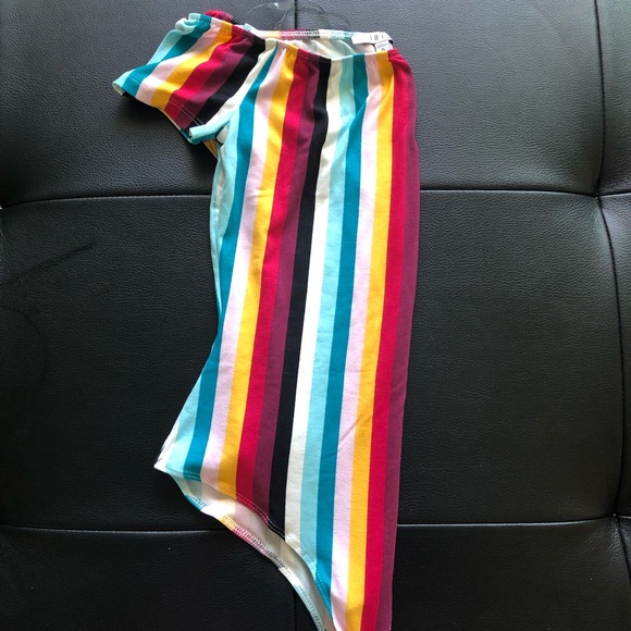 Colorful striped off the shoulder bodysuit - Picture 5 of 8